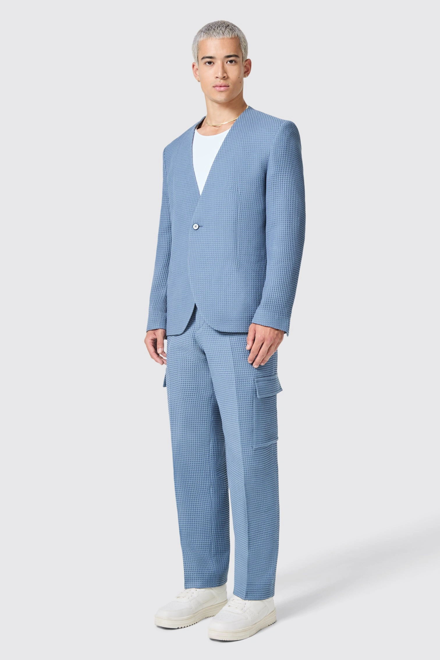 Anthony's Blaue Waffelstrick-Hose: Oversized Komfort im Archivfund – dein Lieblingsstück wartet!