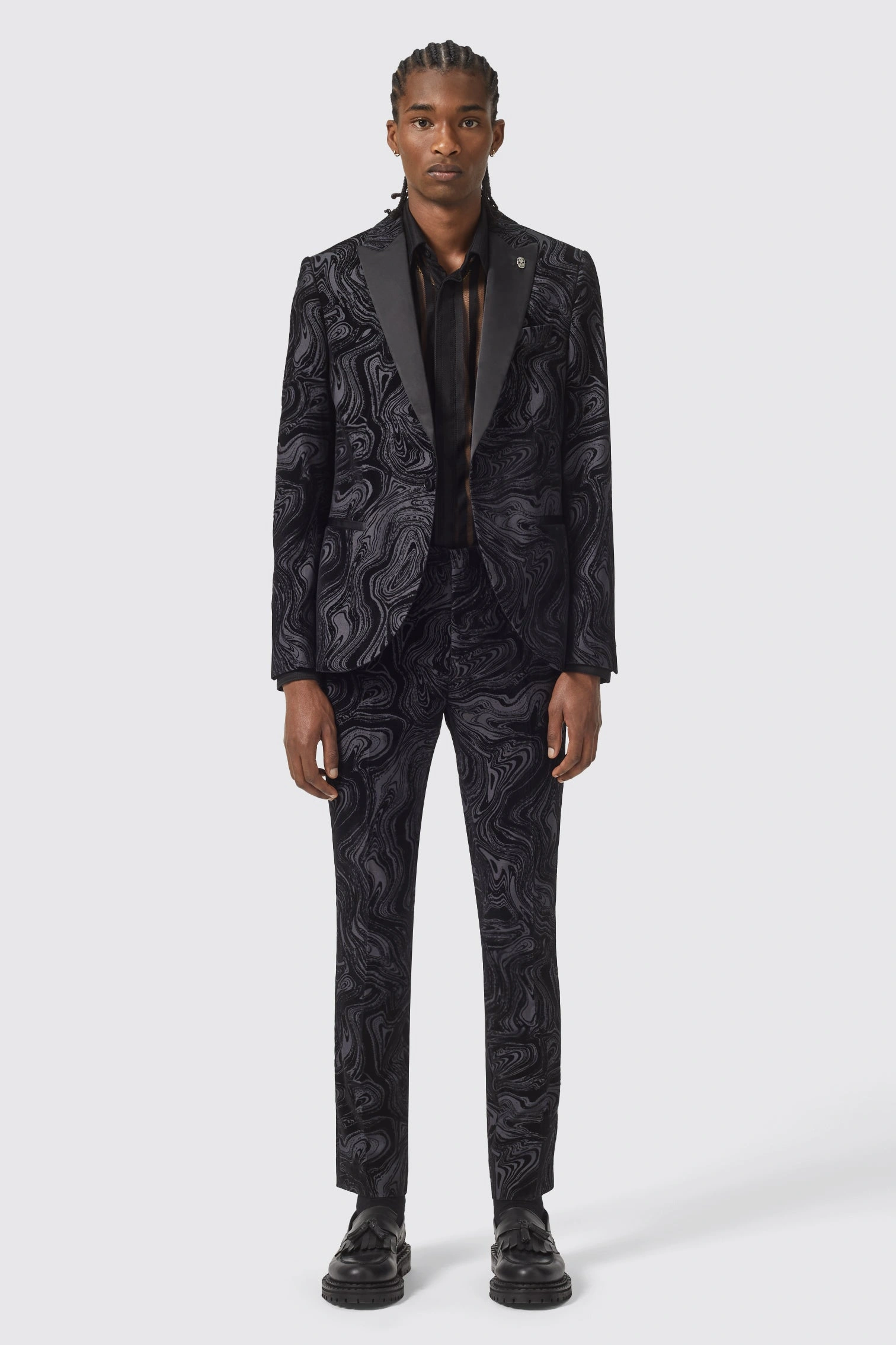 Angelou: Schwarze Slim Fit Hose für den stilvollen Auftritt - Eleganz trifft auf Komfort.